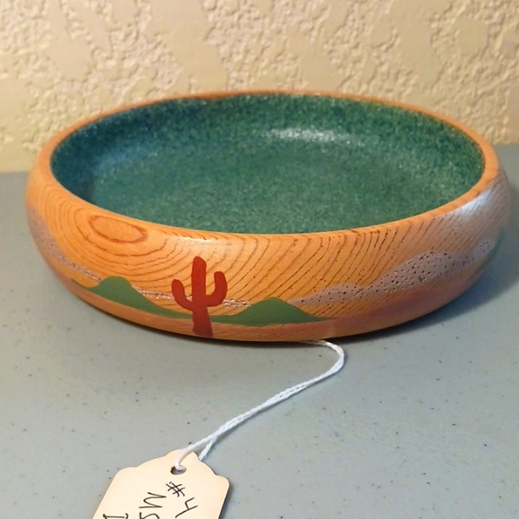 Cactus Ash Bowl w/Inlace Decorative Purposes Only #eshopchicago Hand Crafted